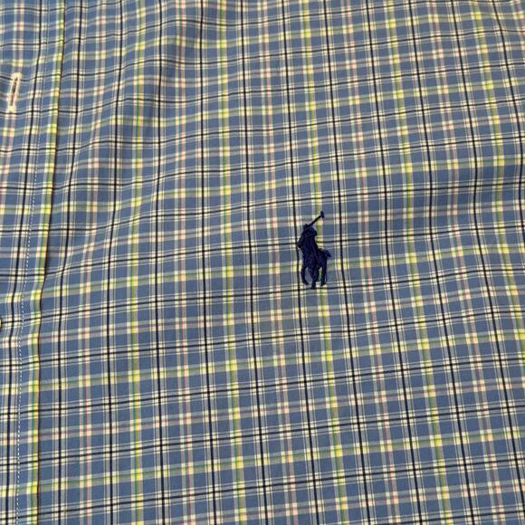 Polo Ralph Lauren Blue Plaid Button Down Shirt sz L (16.5) Pony Logo - Picture 3 of 9